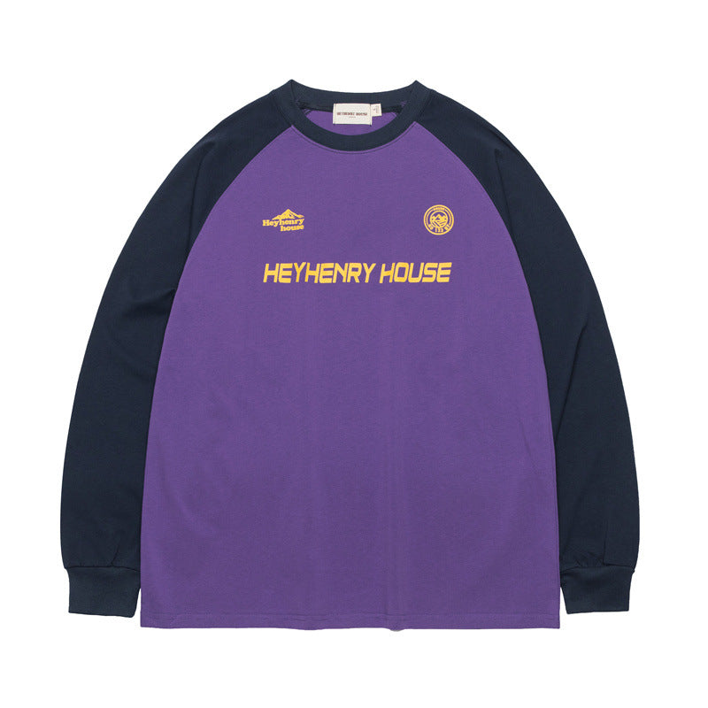 Fashion Colorblock Loose Casual Pullover Women