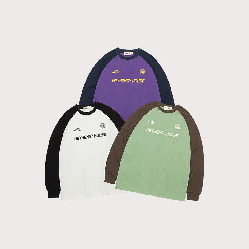 Fashion Colorblock Loose Casual Pullover Women